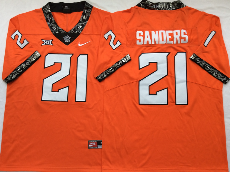 NCAA Men Oklahoma State Cowboys Orange 21 SANDERS